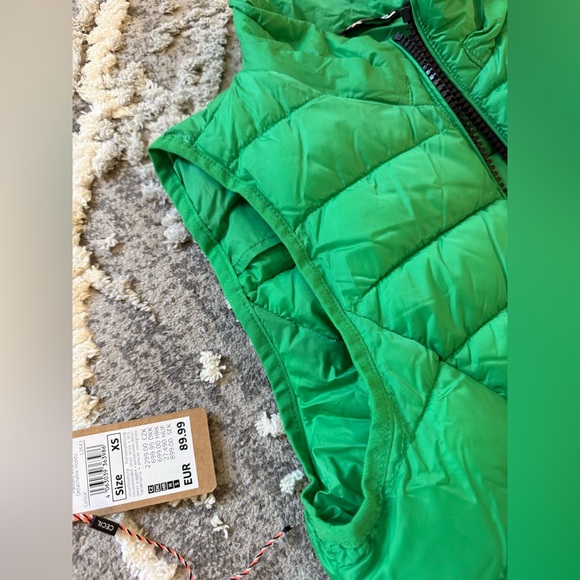 Cecil Green Puffer Vest with Black Zipper Accents - Picture 2 of 5